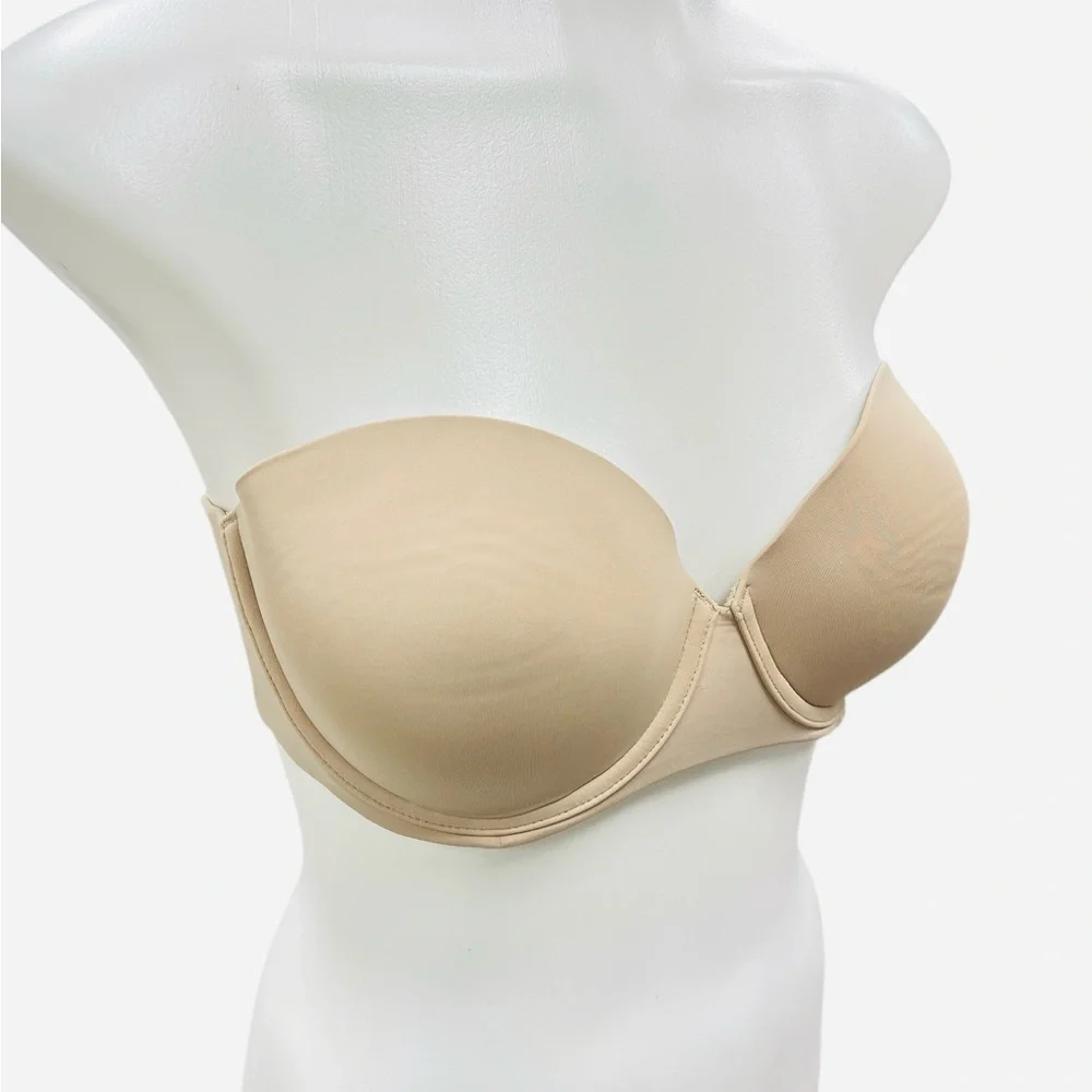 Calvin Klein Perfectly Fit Strapless Convertible Push-Up Bra Beige Size 34D